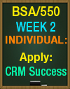 BSA/550 Week 2 Apply: CRM Success